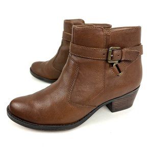 Naturalizer Zakira Leather Ankle Bootie Brown Size 7.5M
